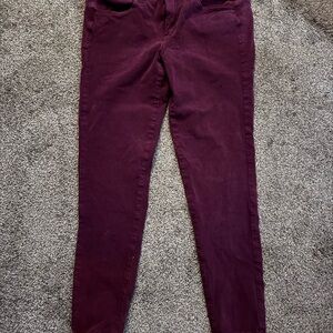 American Eagle Outfitters Women's Dark Red Skinny Jeans